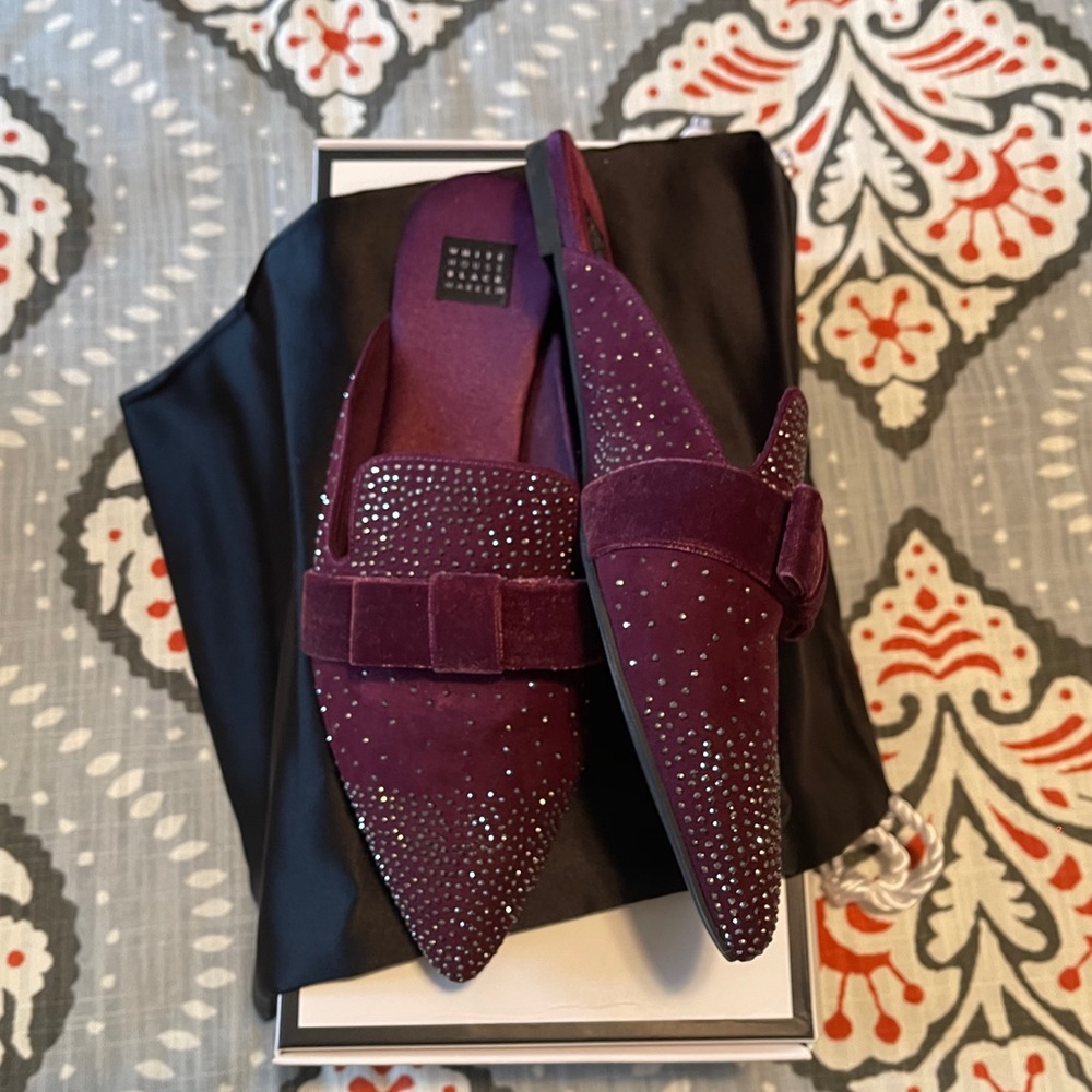 White House Black Market Embellished Mules
